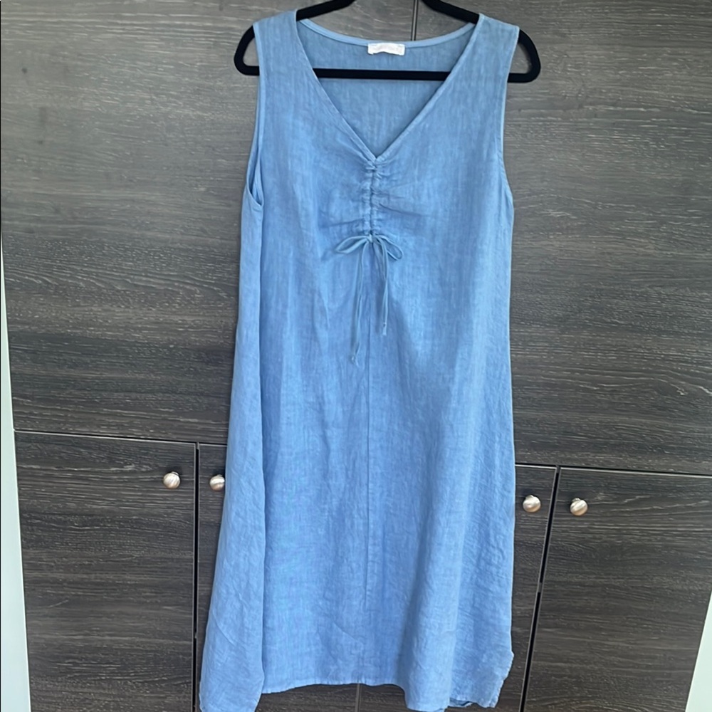Blue Sleeveless Maxi Dress